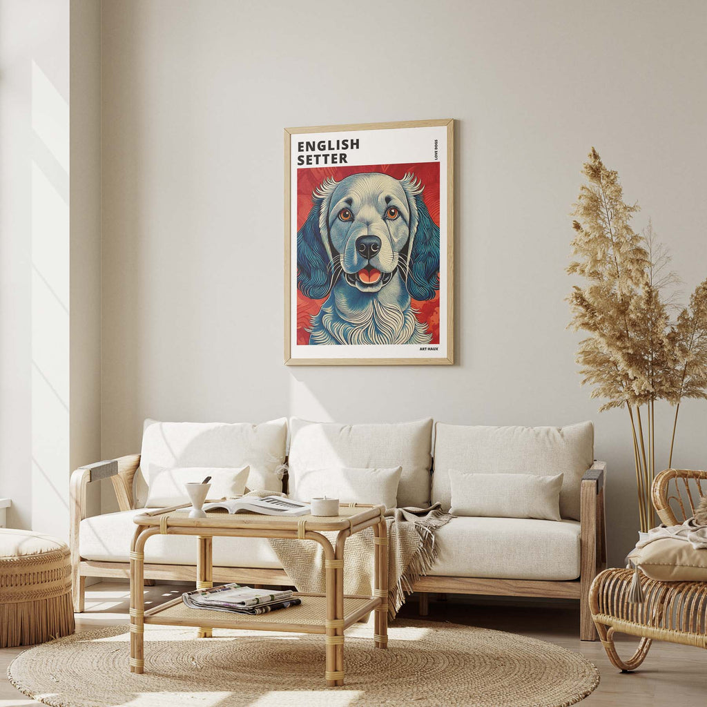 English Setter Hokusai Japanese Inspired Dog Series with Text image 2