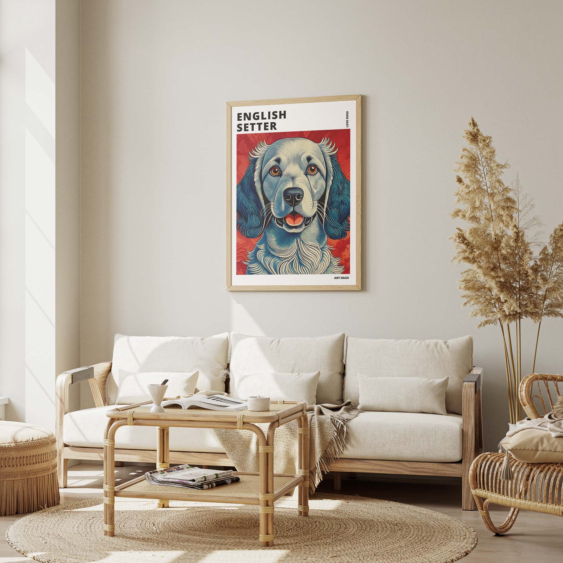 English Setter Hokusai Japanese Inspired Dog Series with Text image 2