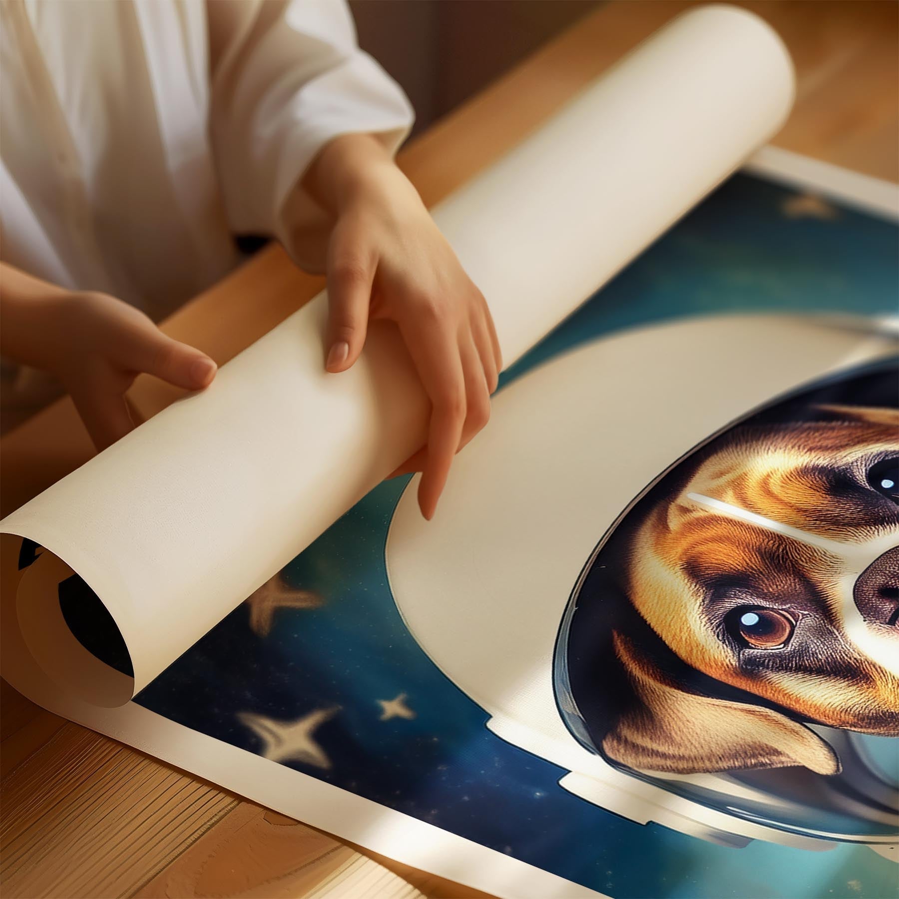 Boxer Astronaut Dog Series with Text Astro Dog image 1