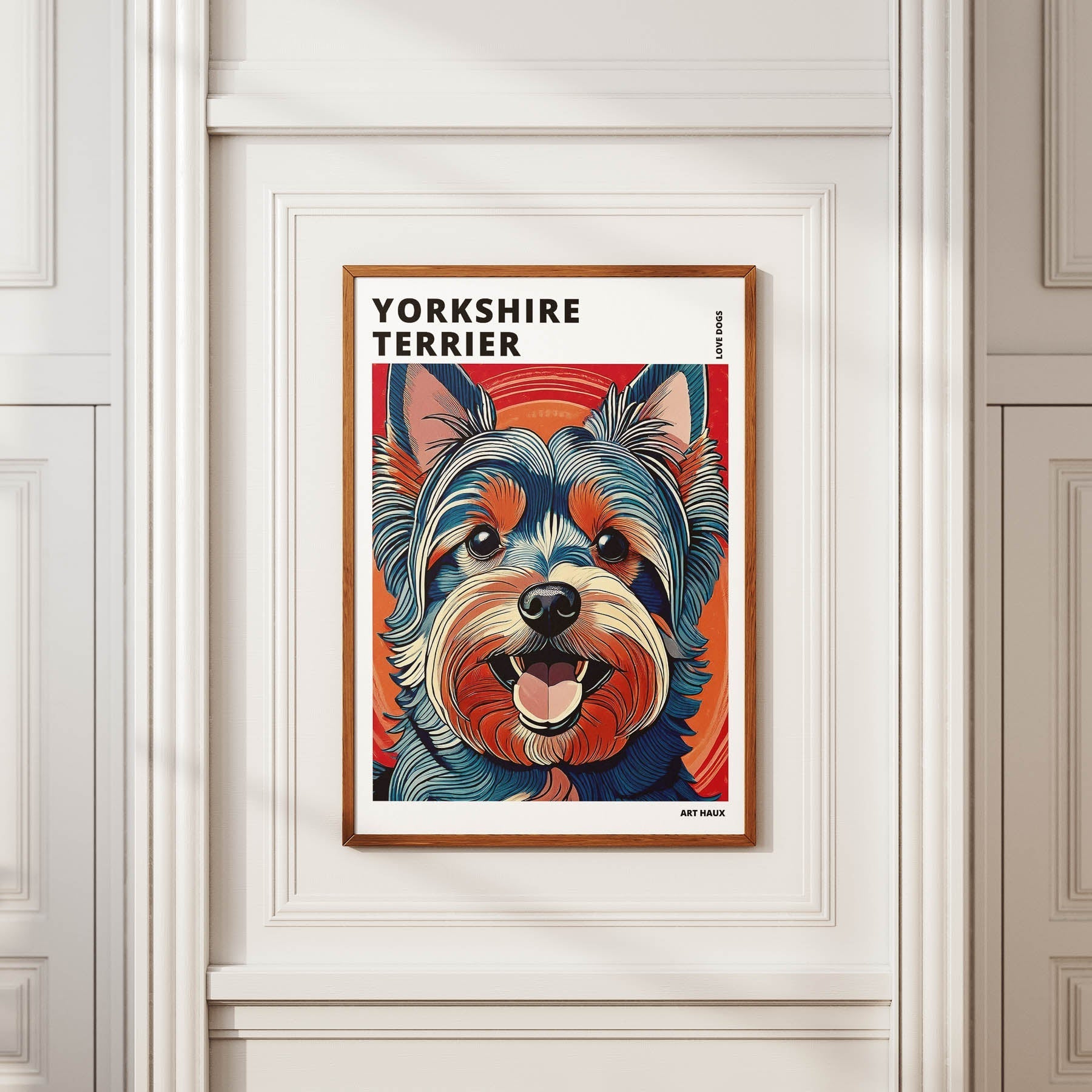 Yorkshire Terrier Hokusai Japanese Inspired Dog Series with Text image 3