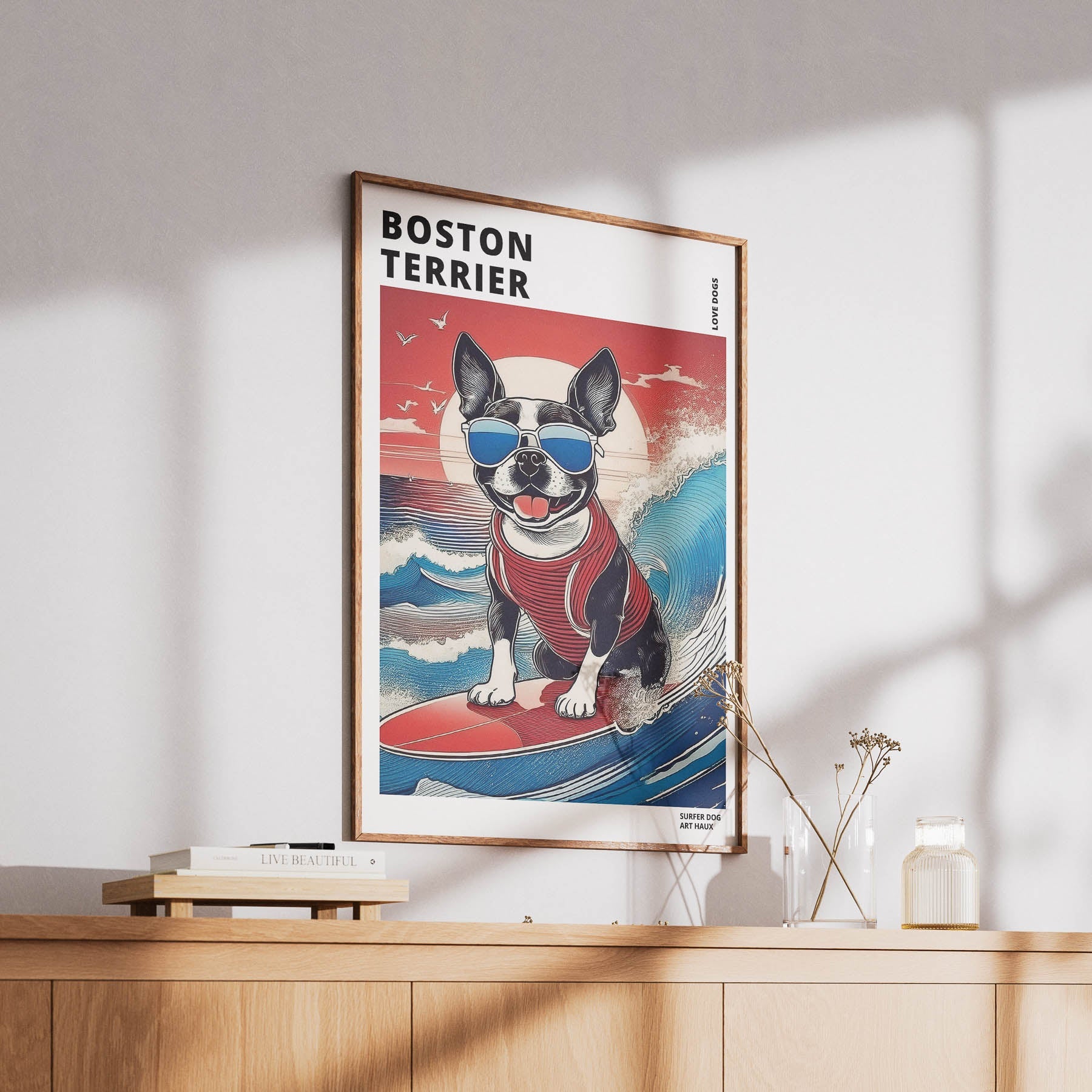 Boston Terrier Hokosai Surfer Dogs 2 image 6