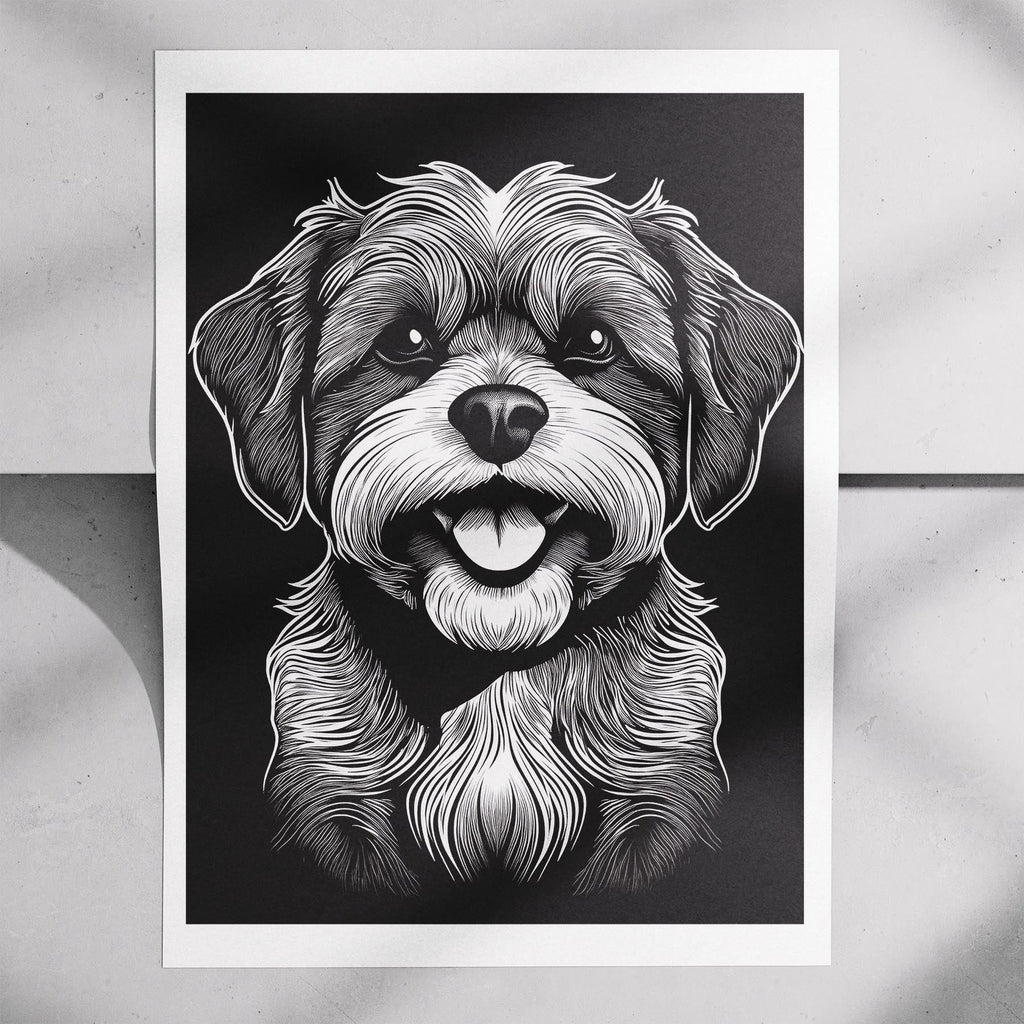 Shih Tzu Line Dog Series in Black and White image 7