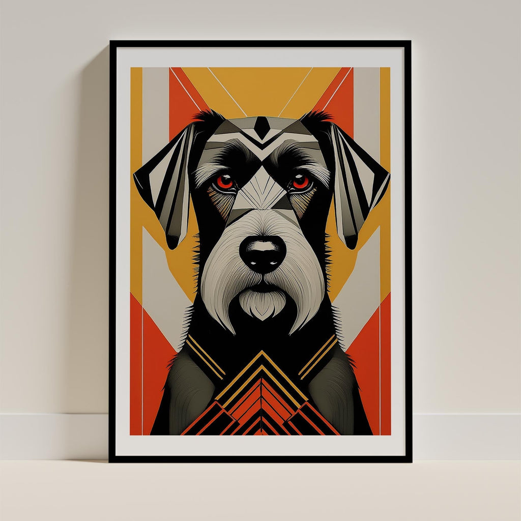Black Russian Terrier Geometric Orange Series image 0