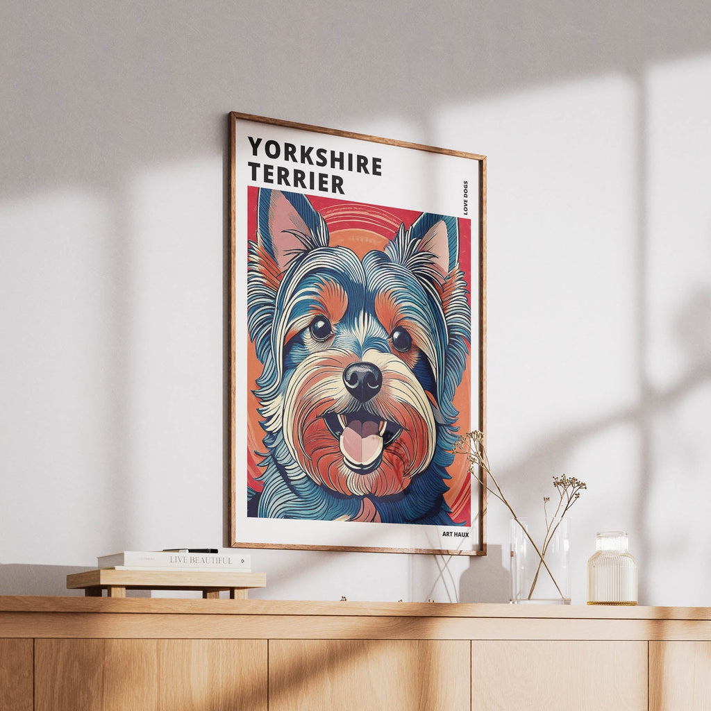 Yorkshire Terrier Hokusai Japanese Inspired Dog Series with Text image 5