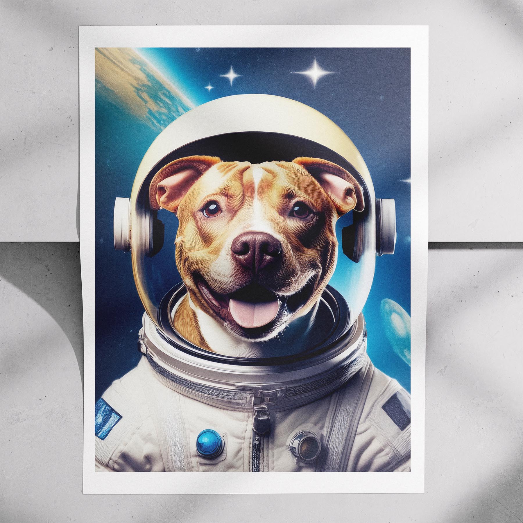 American Pitbull Terrier Astronaut Dog Series image 7
