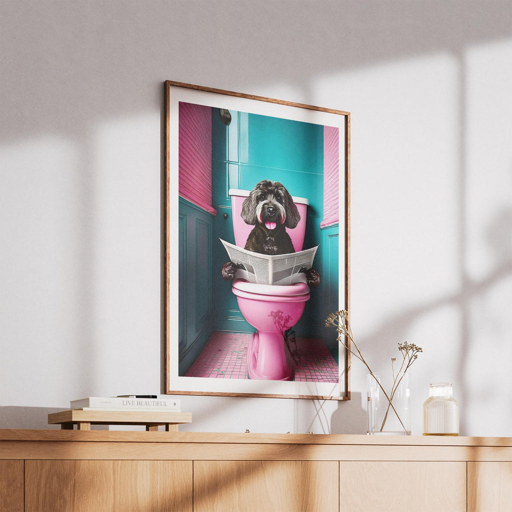 Groodle Toilet Dogs PInk and Turquise image 5