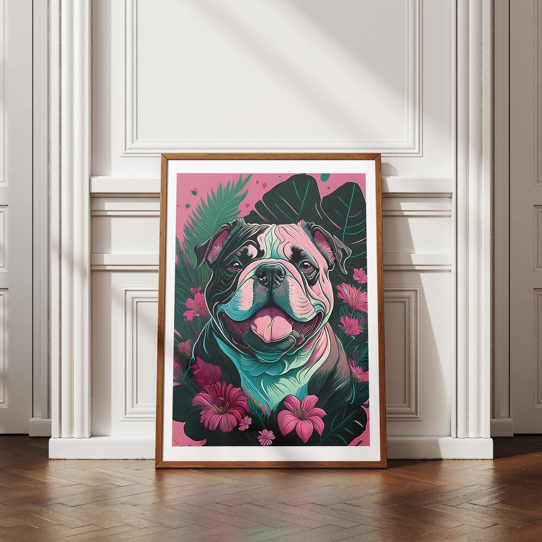 Bulldog 3 Flowery Dog image 4