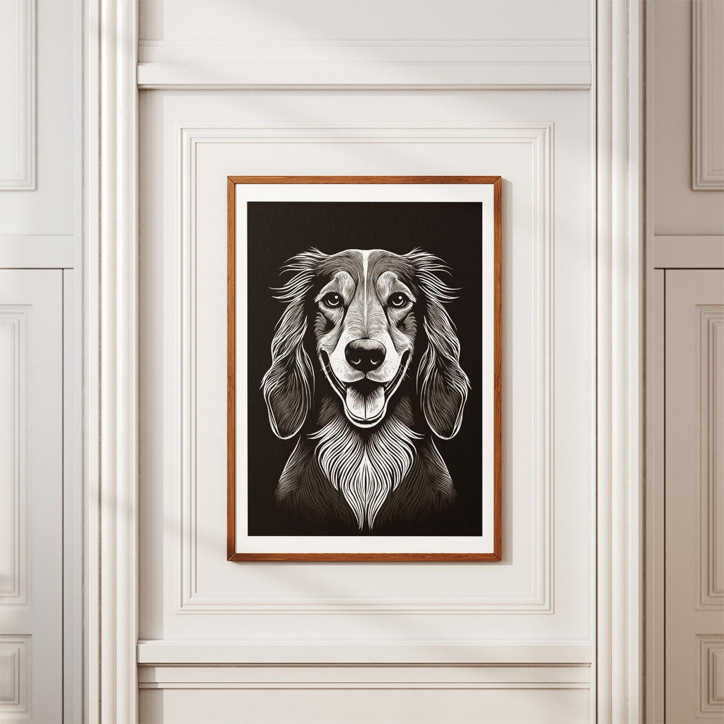 Afghan Line Dog Series in Black and White image 3