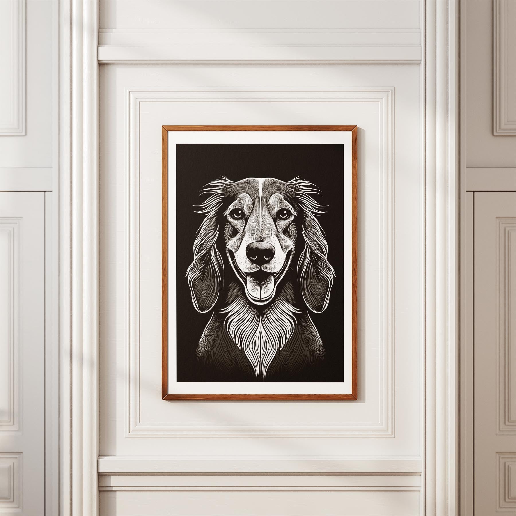 Afghan Line Dog Series in Black and White image 3