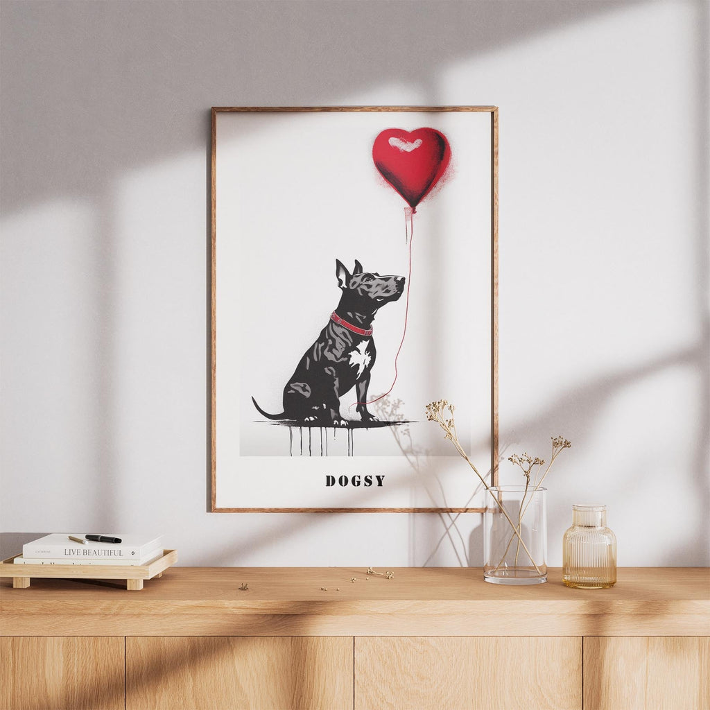 Bull Terrier DOGSY Series inspired by the Art of Banksy with text Dogsy image 8