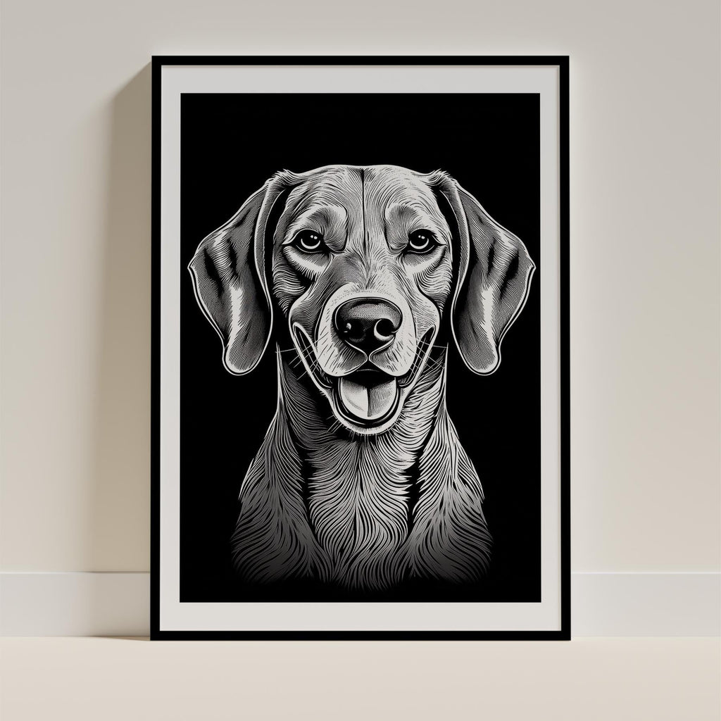 Hungarian Vizsla Line Dog Series in Black and White image 0