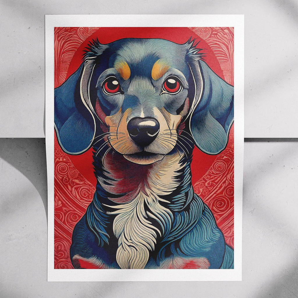 Dachshund Hokusai Japanese Inspired Dog Series image 7