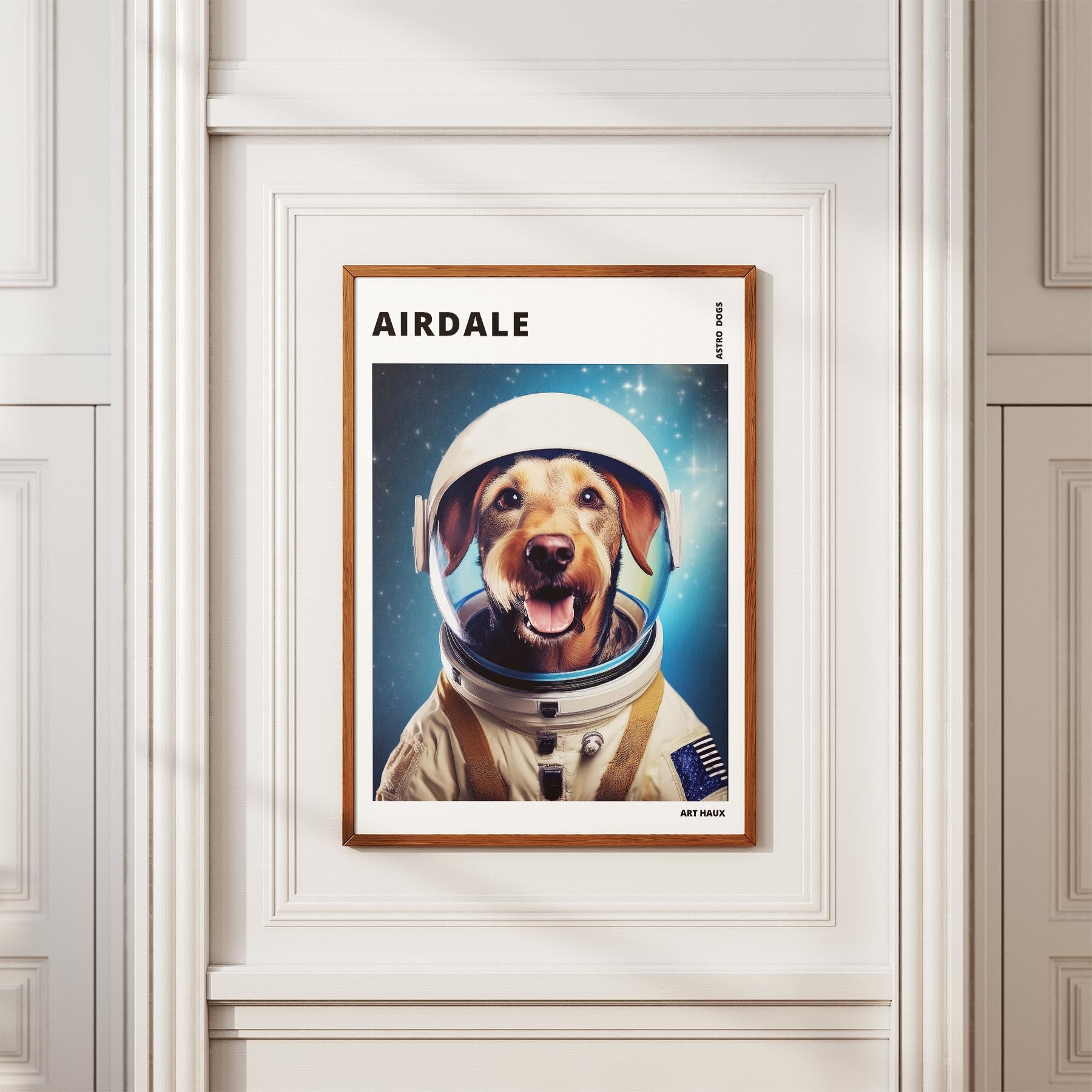 Airedale Astronaut Dog Series with Text Astro Dog image 3