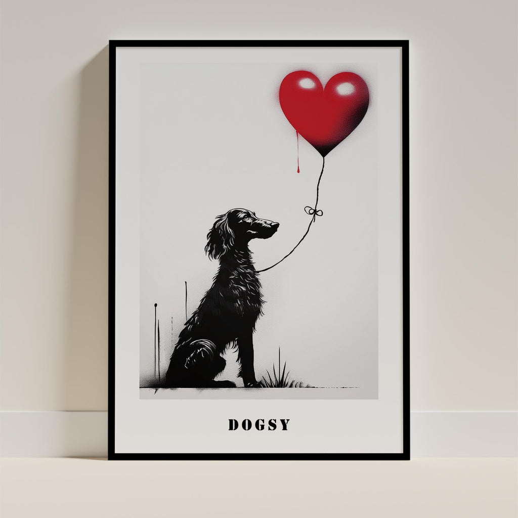 Borzoi DOGSY Series inspired by the Art of Banksy with text Dogsy image 0