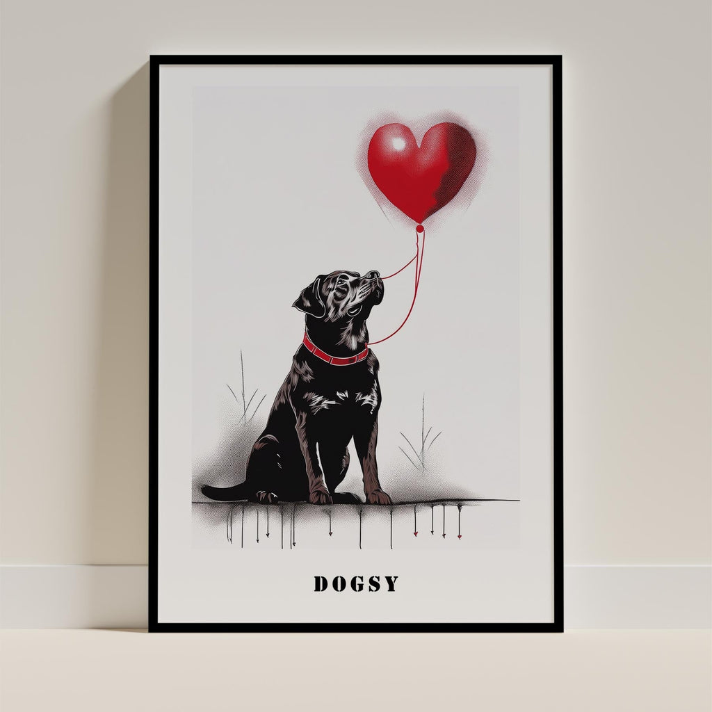 Rottweiler DOGSY Series inspired by the Art of Banksy with text Dogsy image 0
