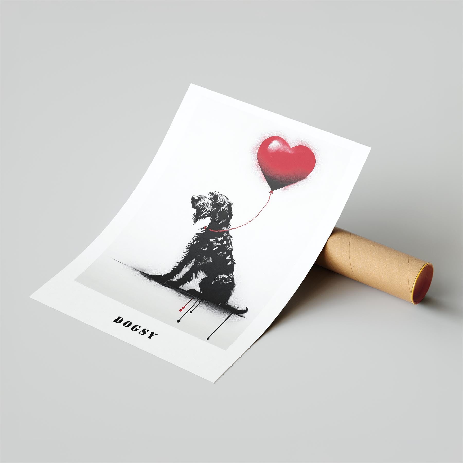 Irish Wolfhound DOGSY Series inspired by the Art of Banksy with text Dogsy image 6