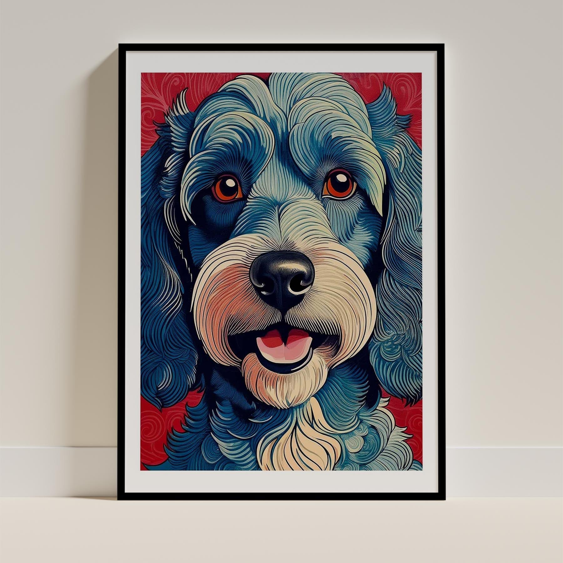 Cavoodle Hokusai Japanese Inspired Dog Series 3 image 0