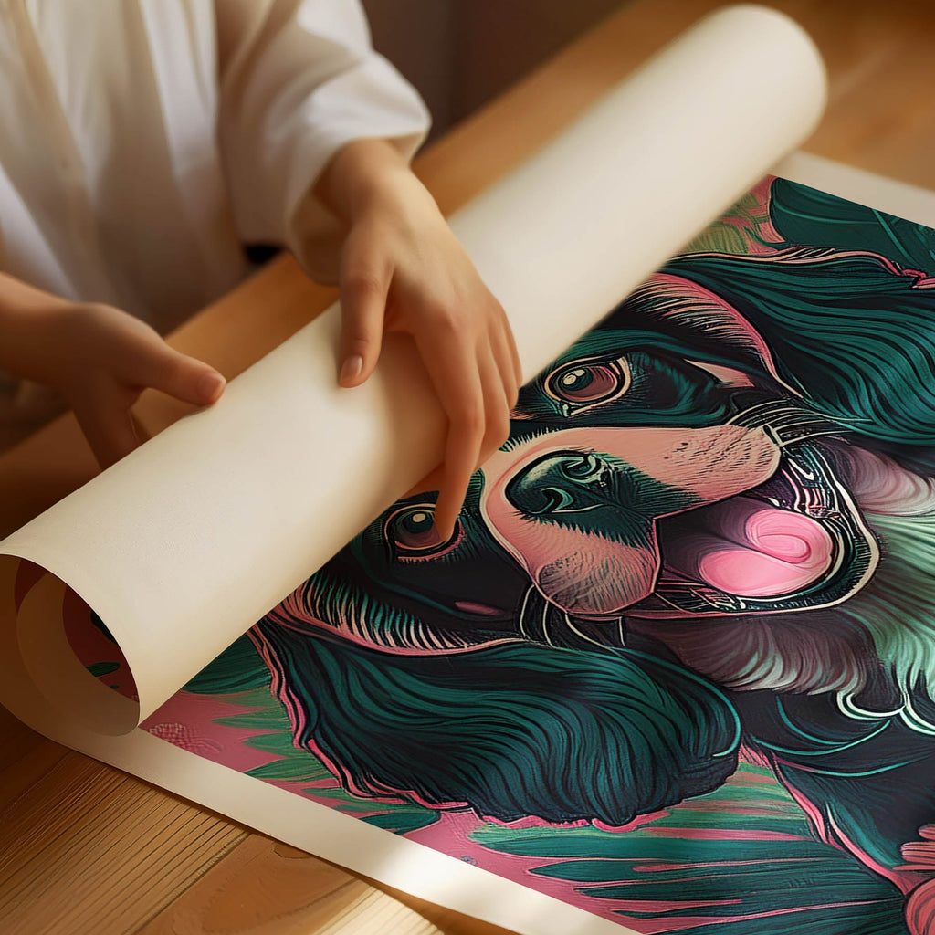 King Charles Spaniel Flowery Dog image 1