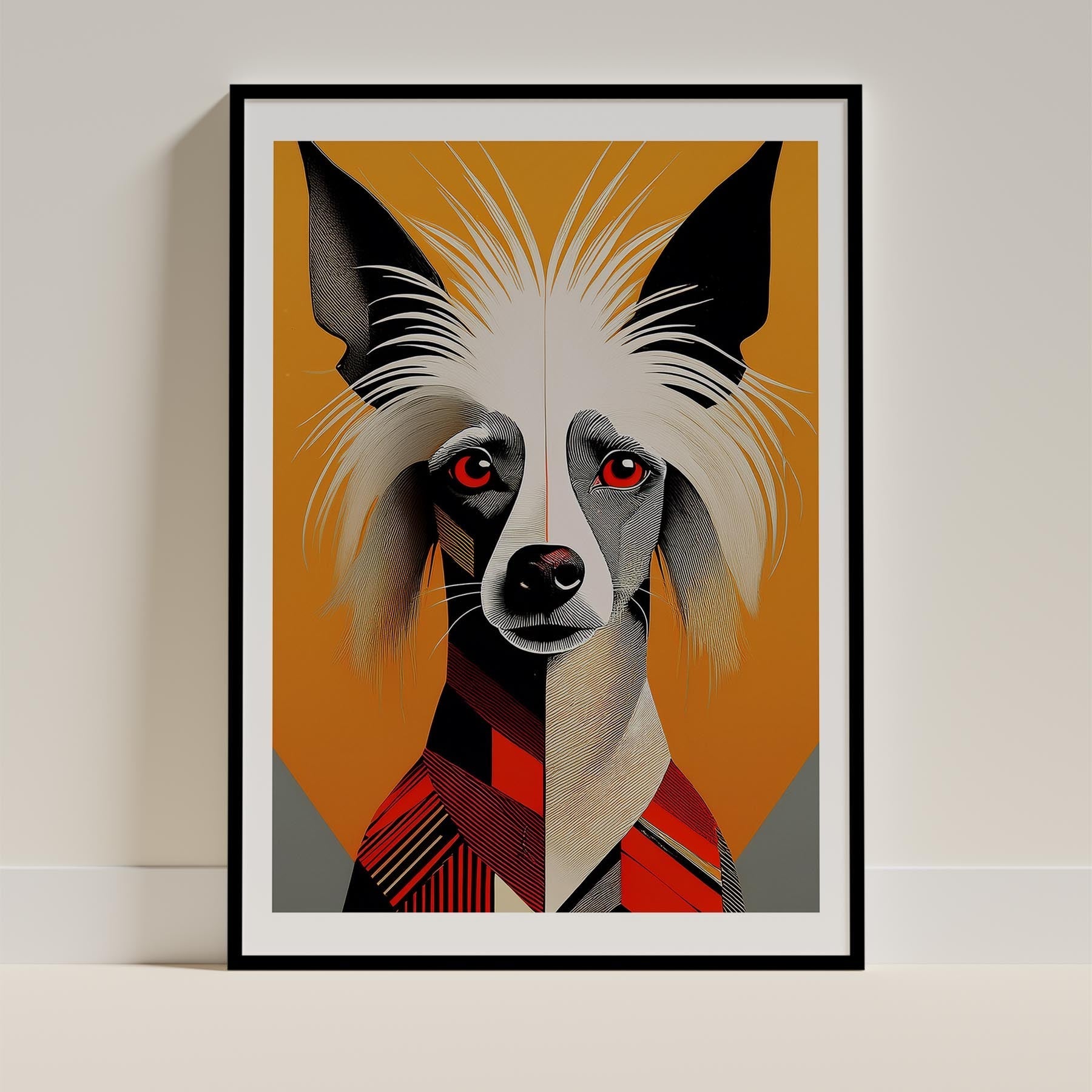 Chinese Crested Geometric Orange Series image 0