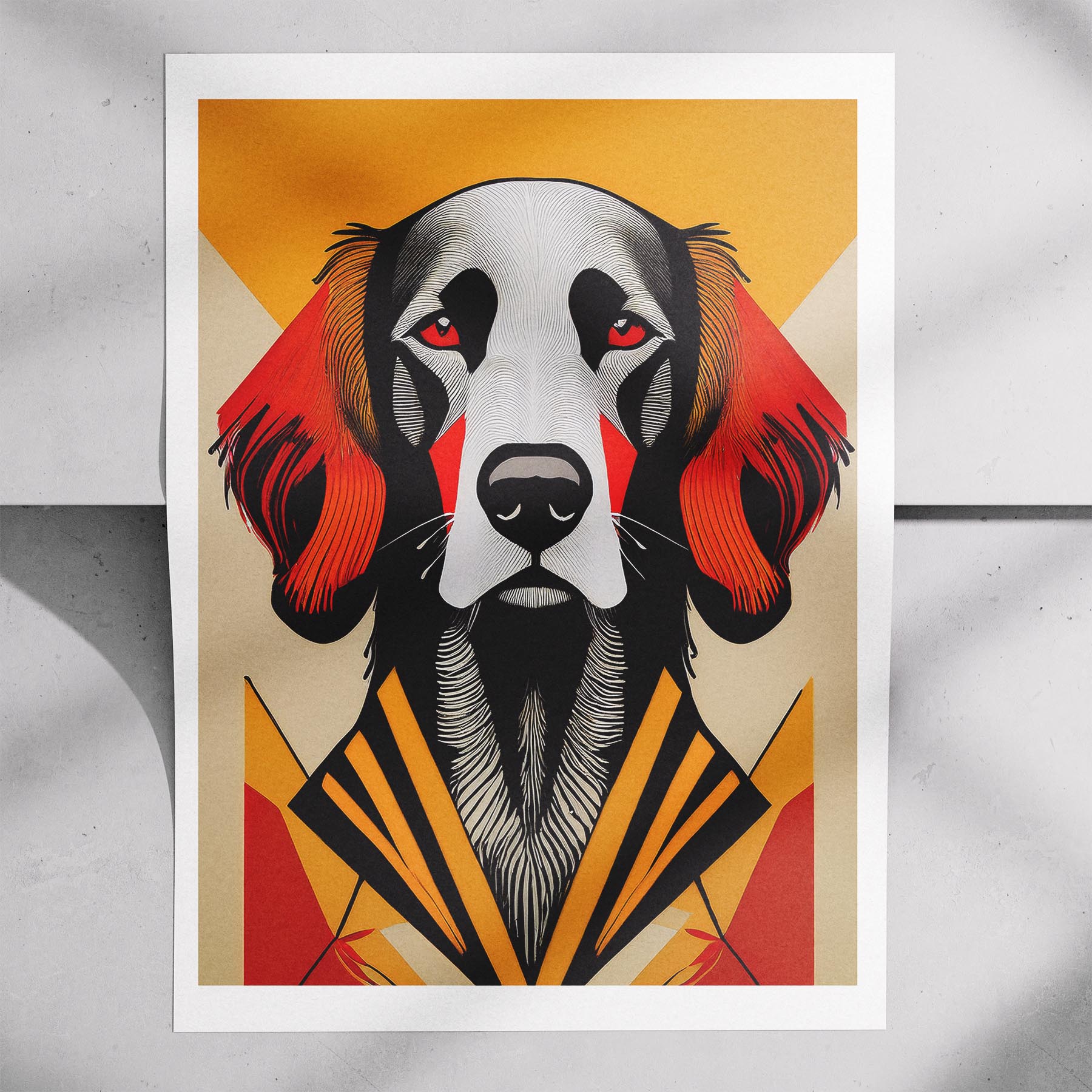 Gordon Setter Geometric Orange Series image 7