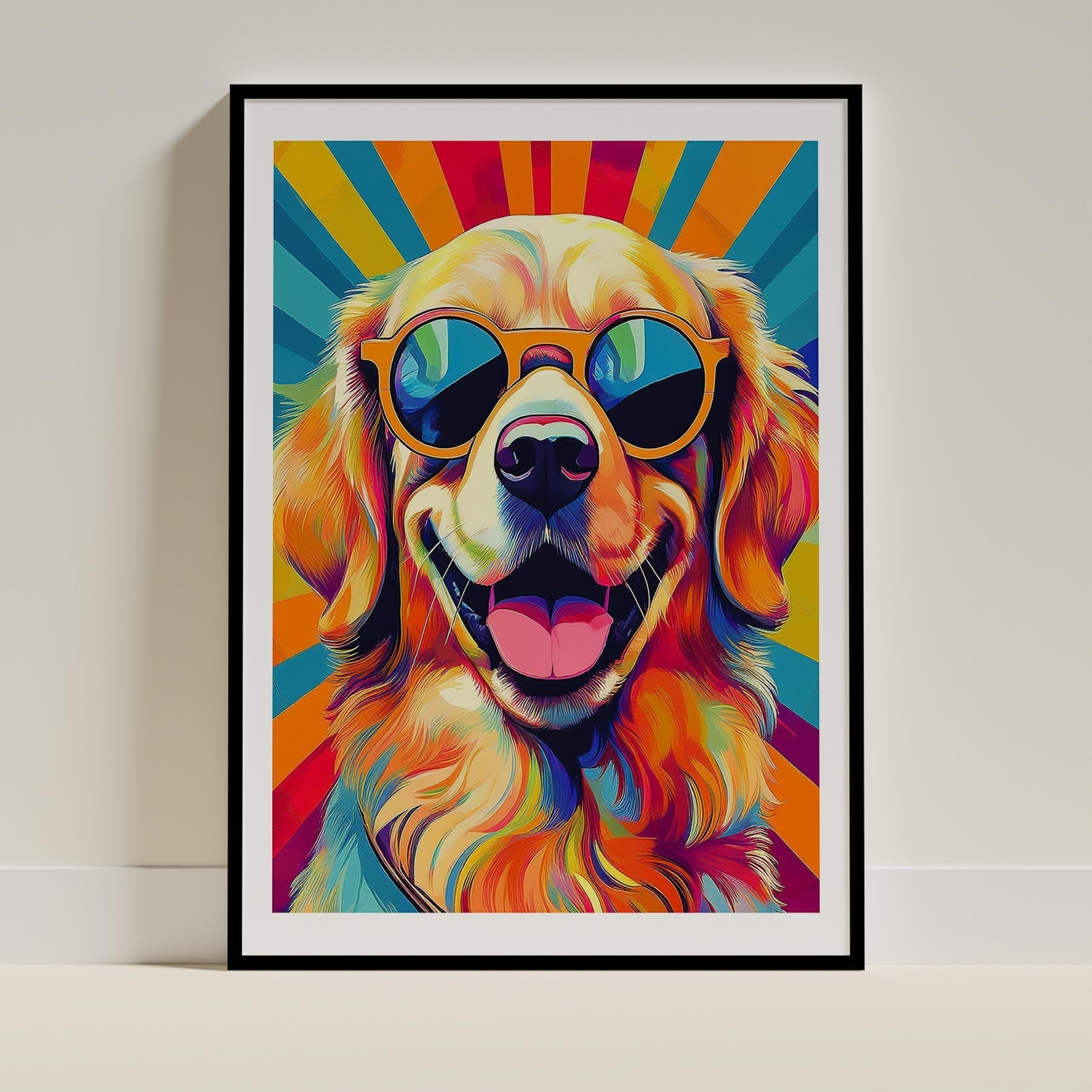 Golden Retriever In Colourful Sunnies 1 image 0