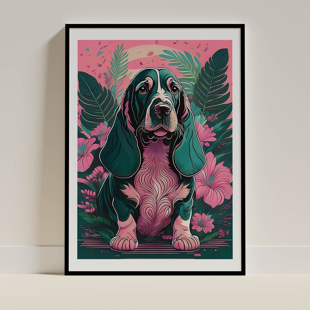 Basset Hound Flowery Dog image 0