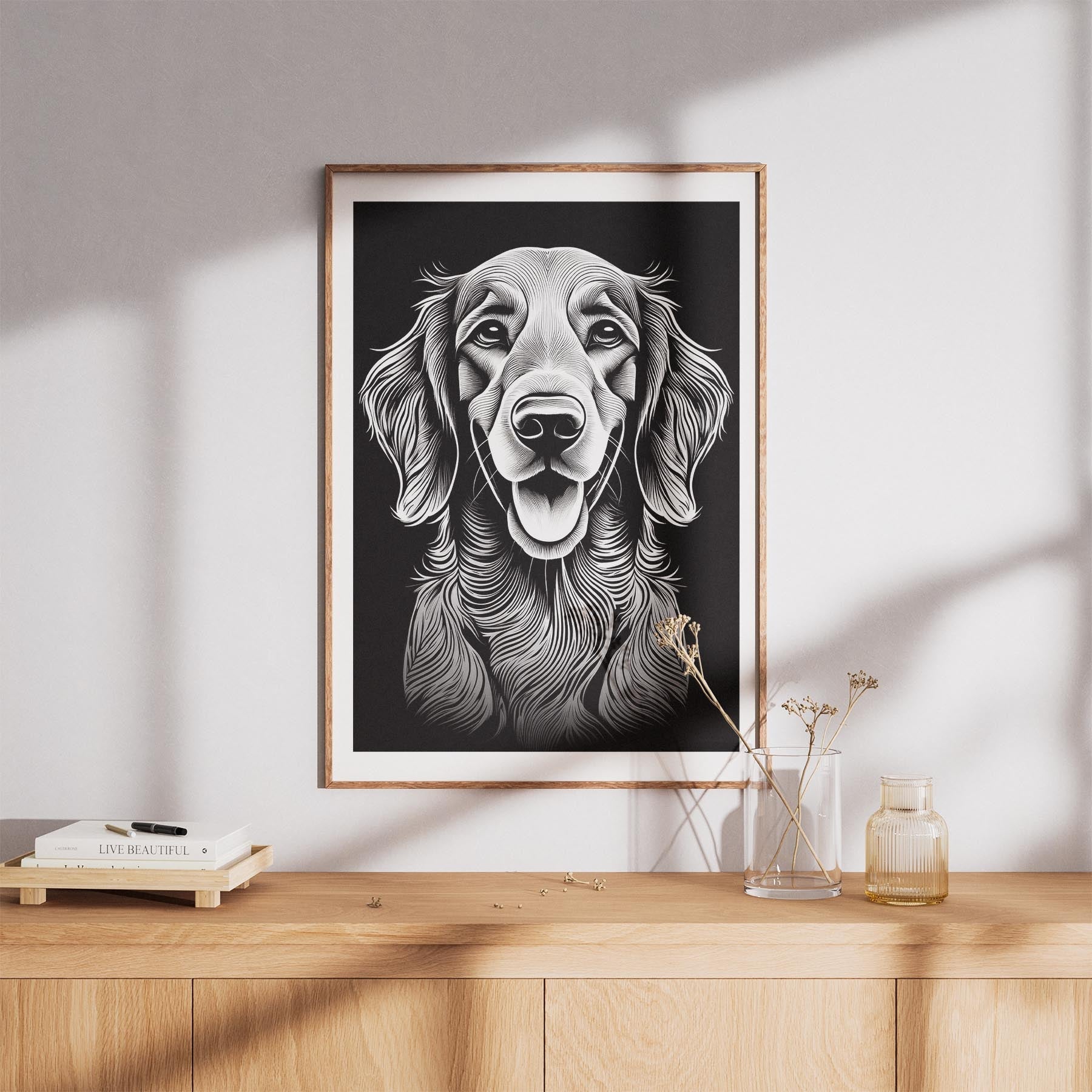 Irish Setter Line Dog Series in Black and White image 8