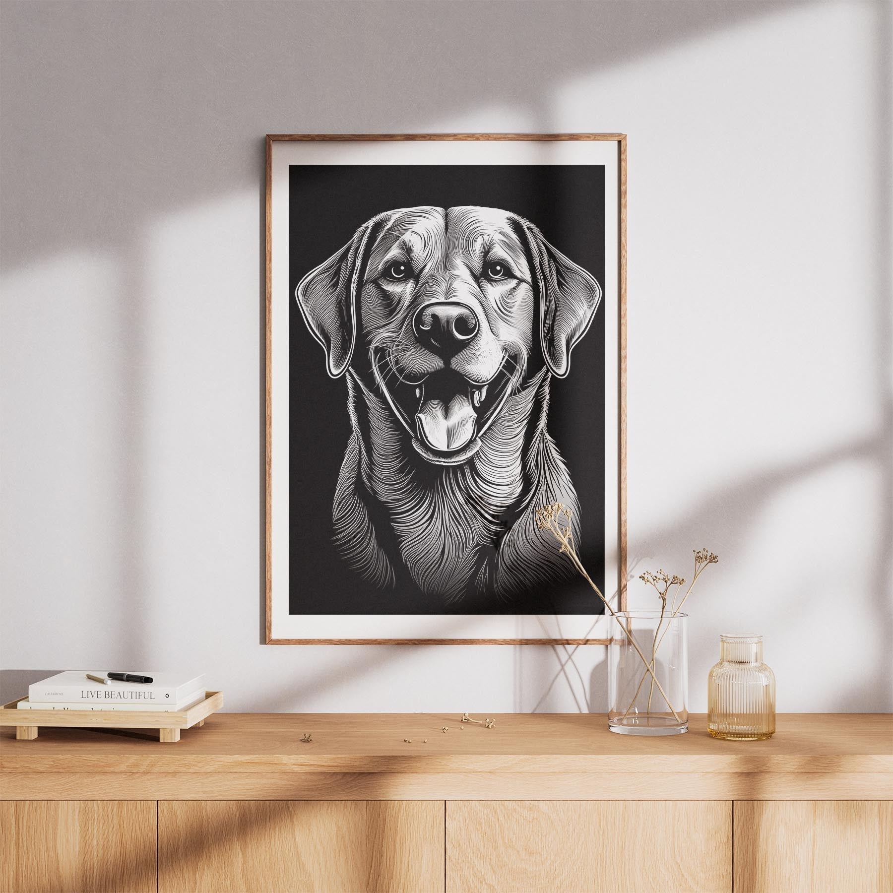 Labrador Retriever Line Dog Series in Black and White image 8
