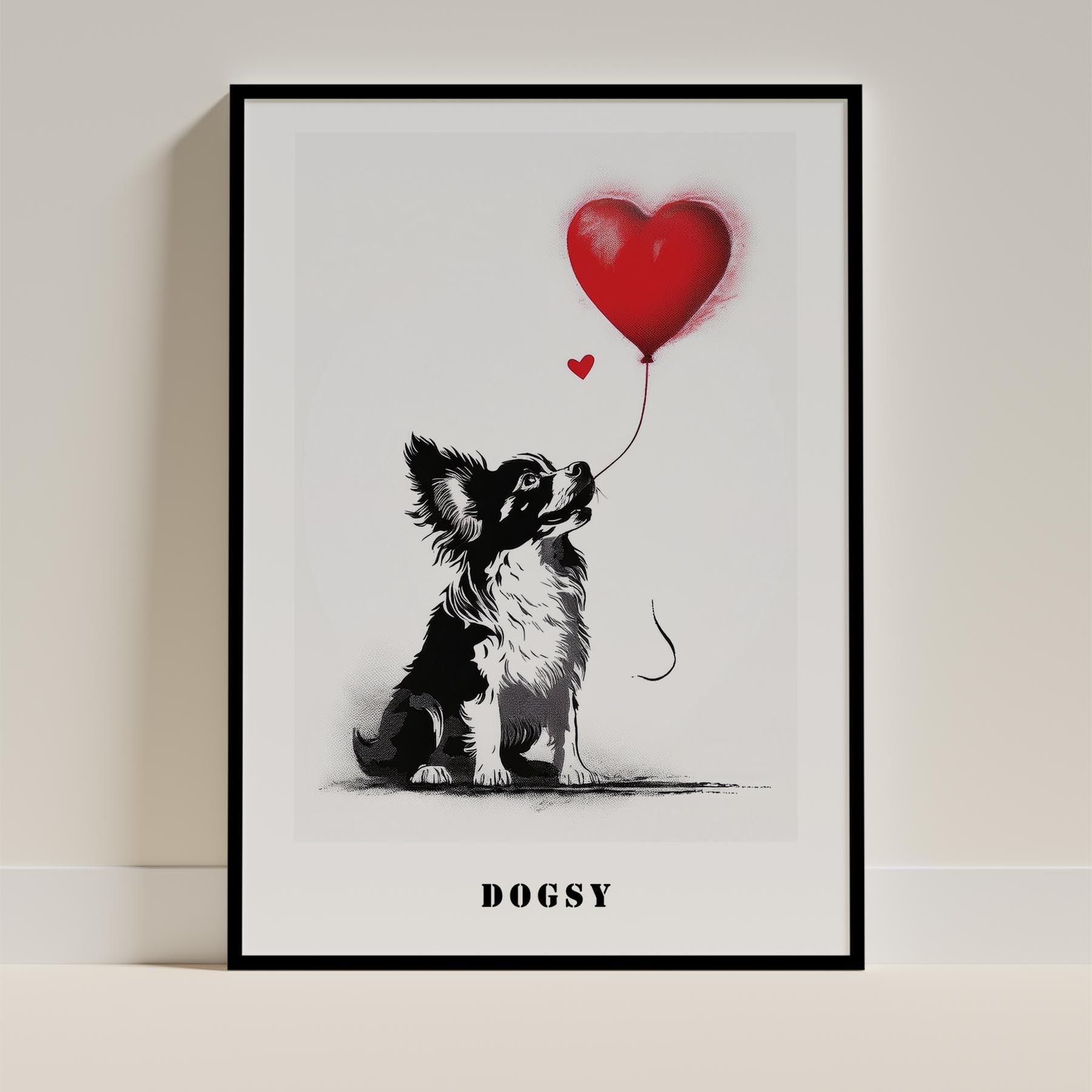 Papillon DOGSY Series inspired by the Art of Banksy with text Dogsy image 11