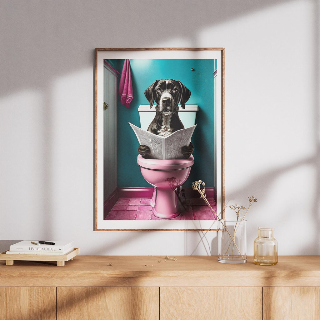 English Pointer Toilet Dogs PInk and Turquise image 8