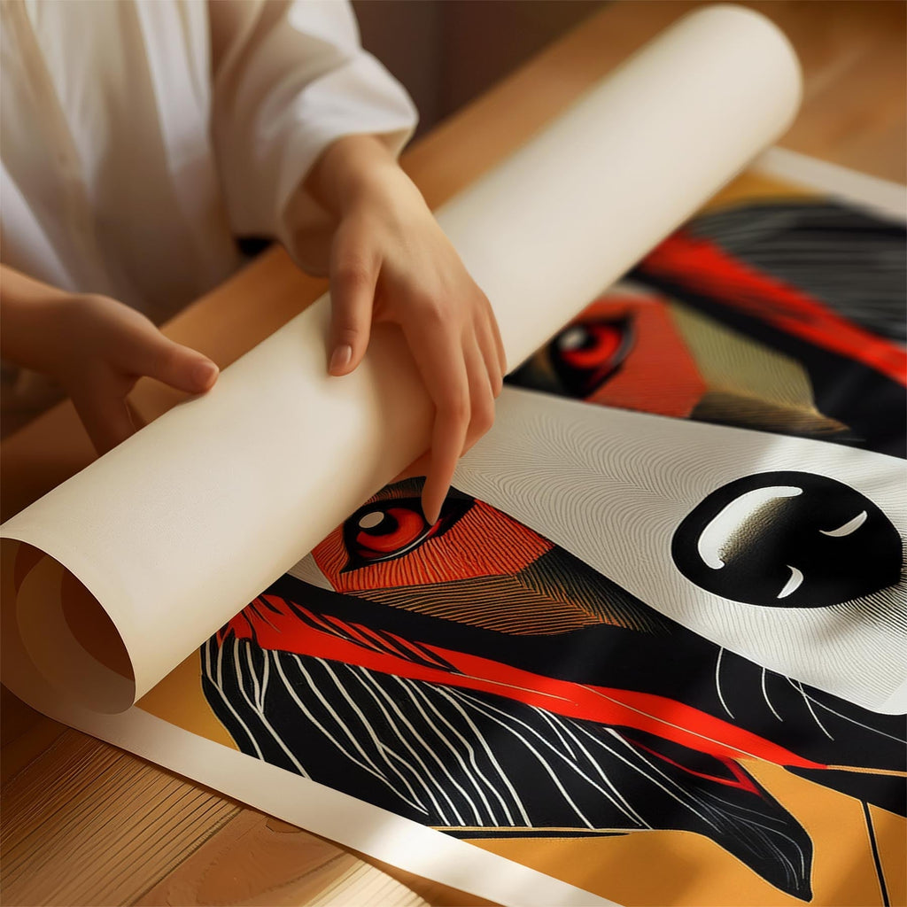 Curly Coated Retriever Geometric Orange Series image 1