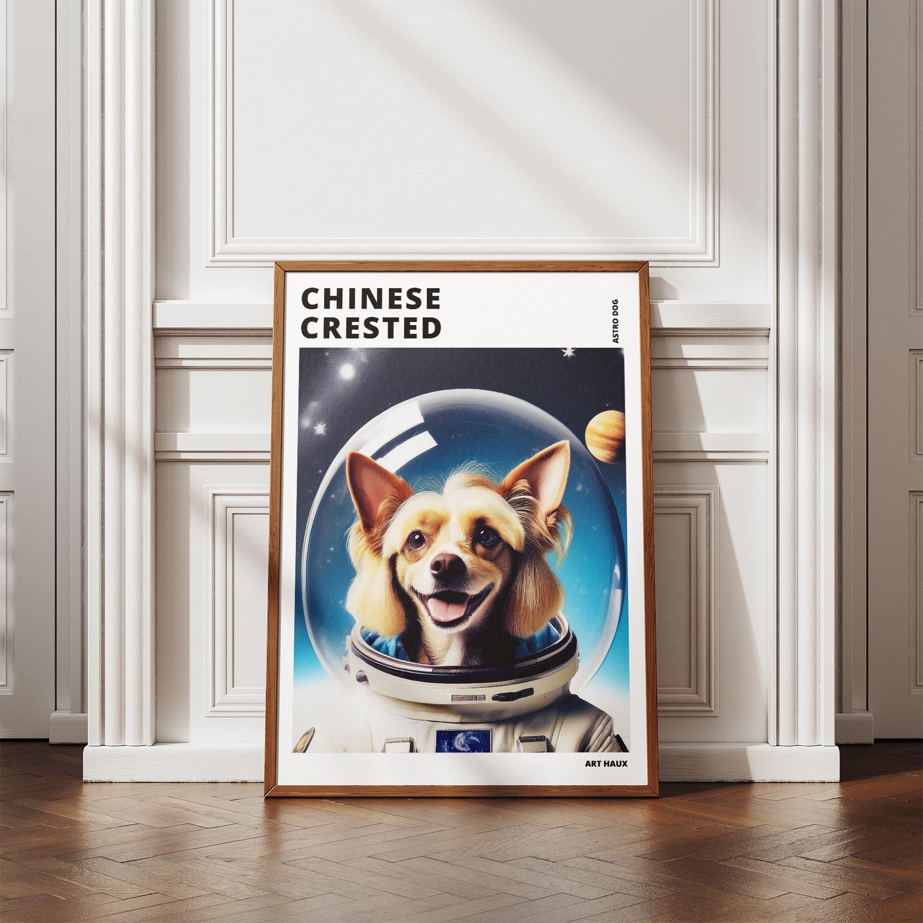Chinese Crested Astronaut Dog Series with Text Astro Dog image 4