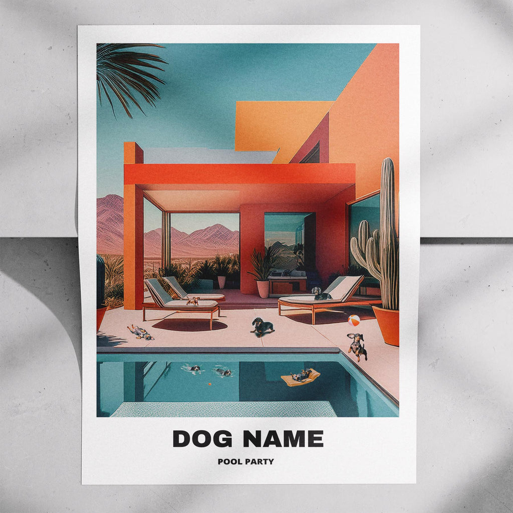 Dachshund Custom Pool Party WITH TEXT image 7