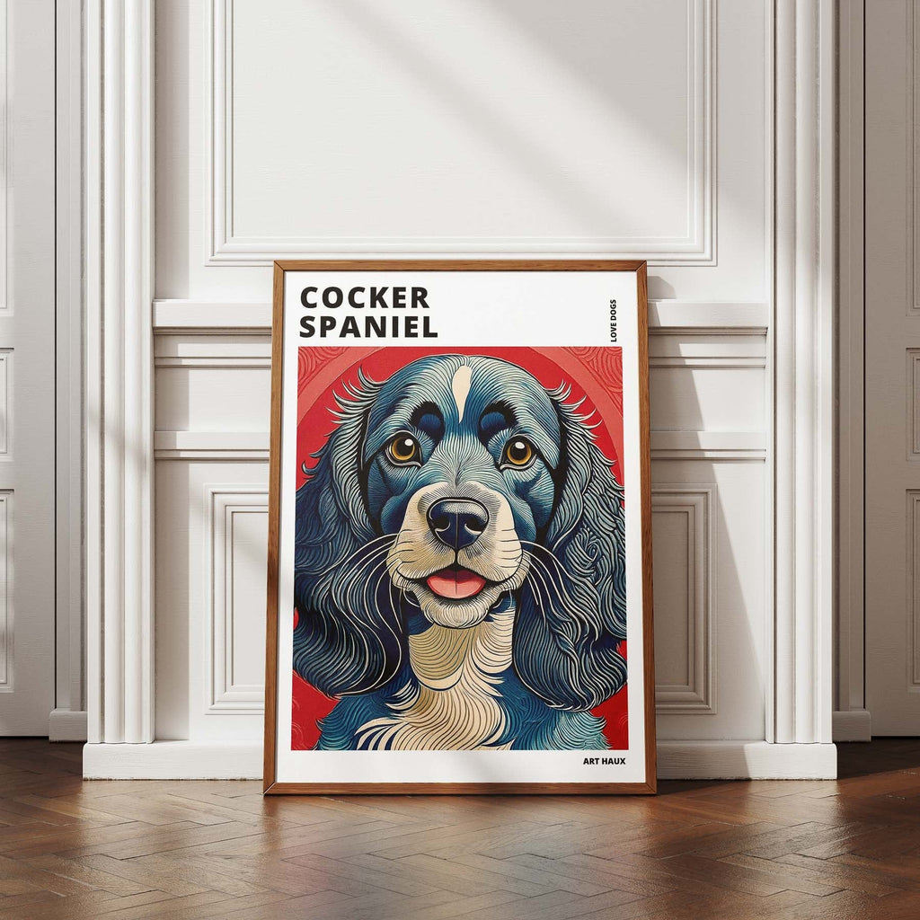 Cocker Spaniel Hokusai Japanese Inspired Dog Series with Text image 4