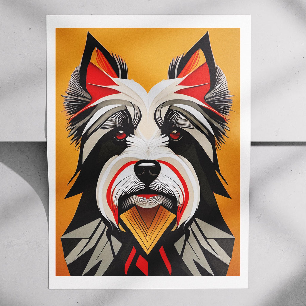 Australian Silky Terrier Geometric Orange Series image 7