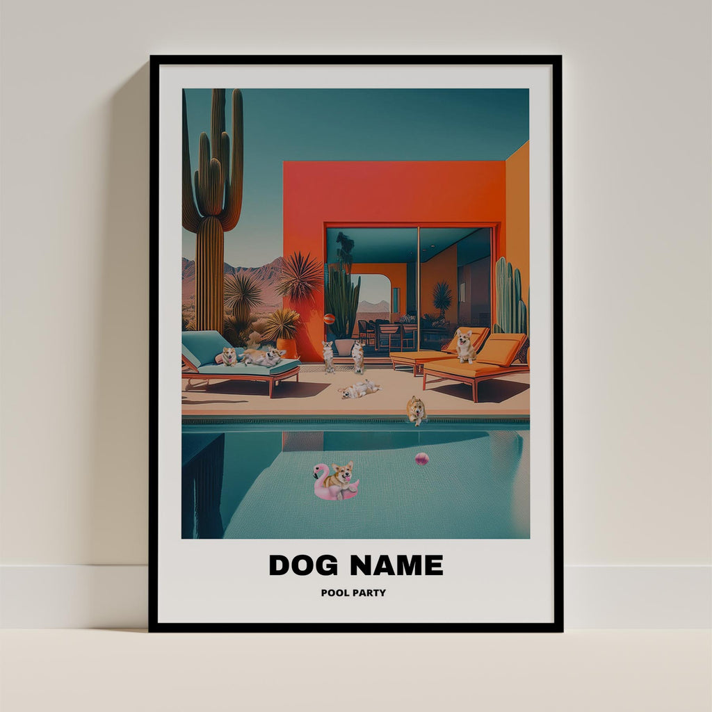 Corgi Custom Pool Party WITH TEXT image 0