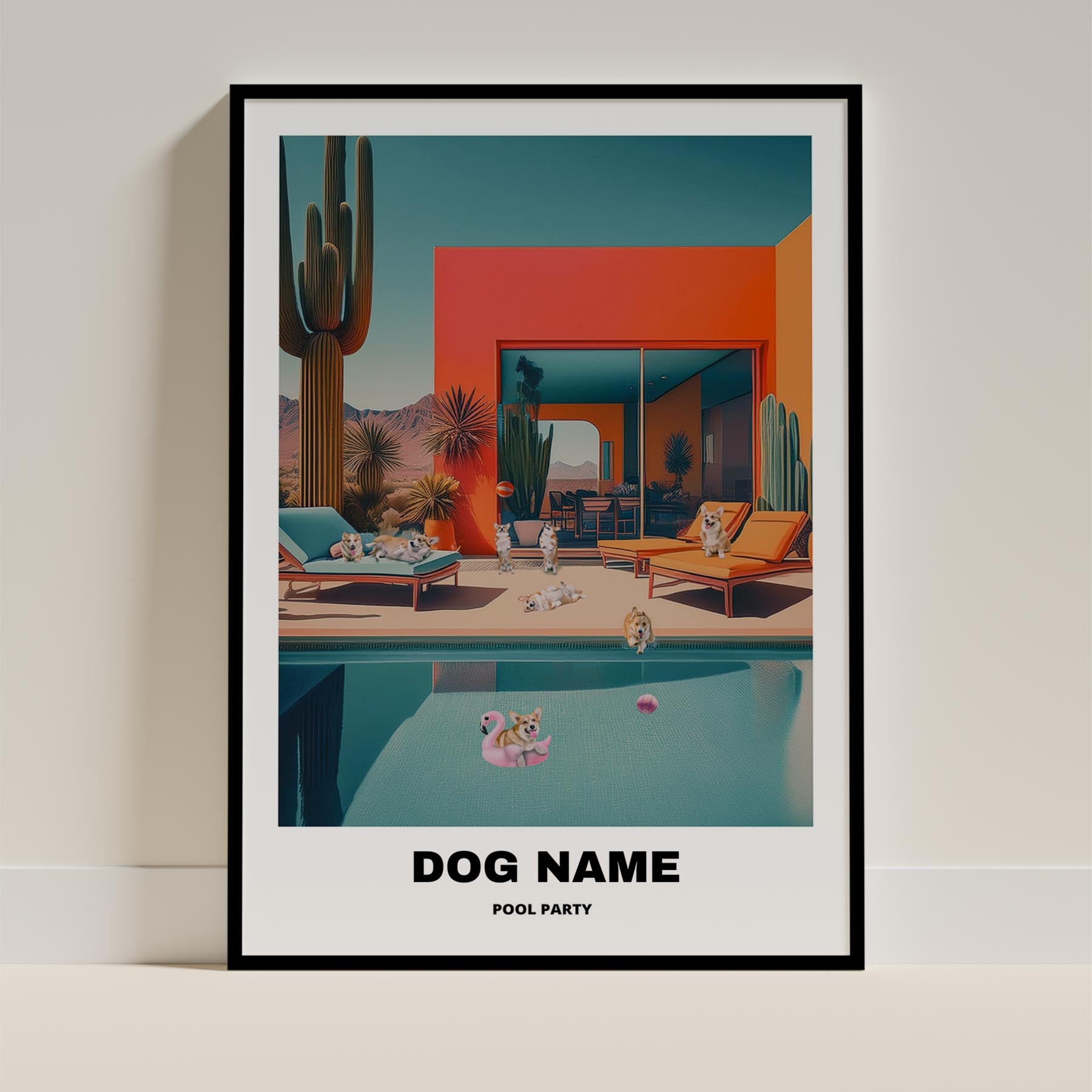 Corgi Custom Pool Party WITH TEXT image 0