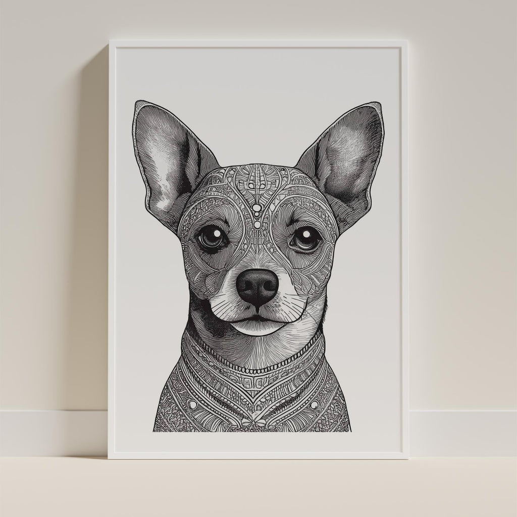 Chihuahua Mandala Black and White Dog Series image 9