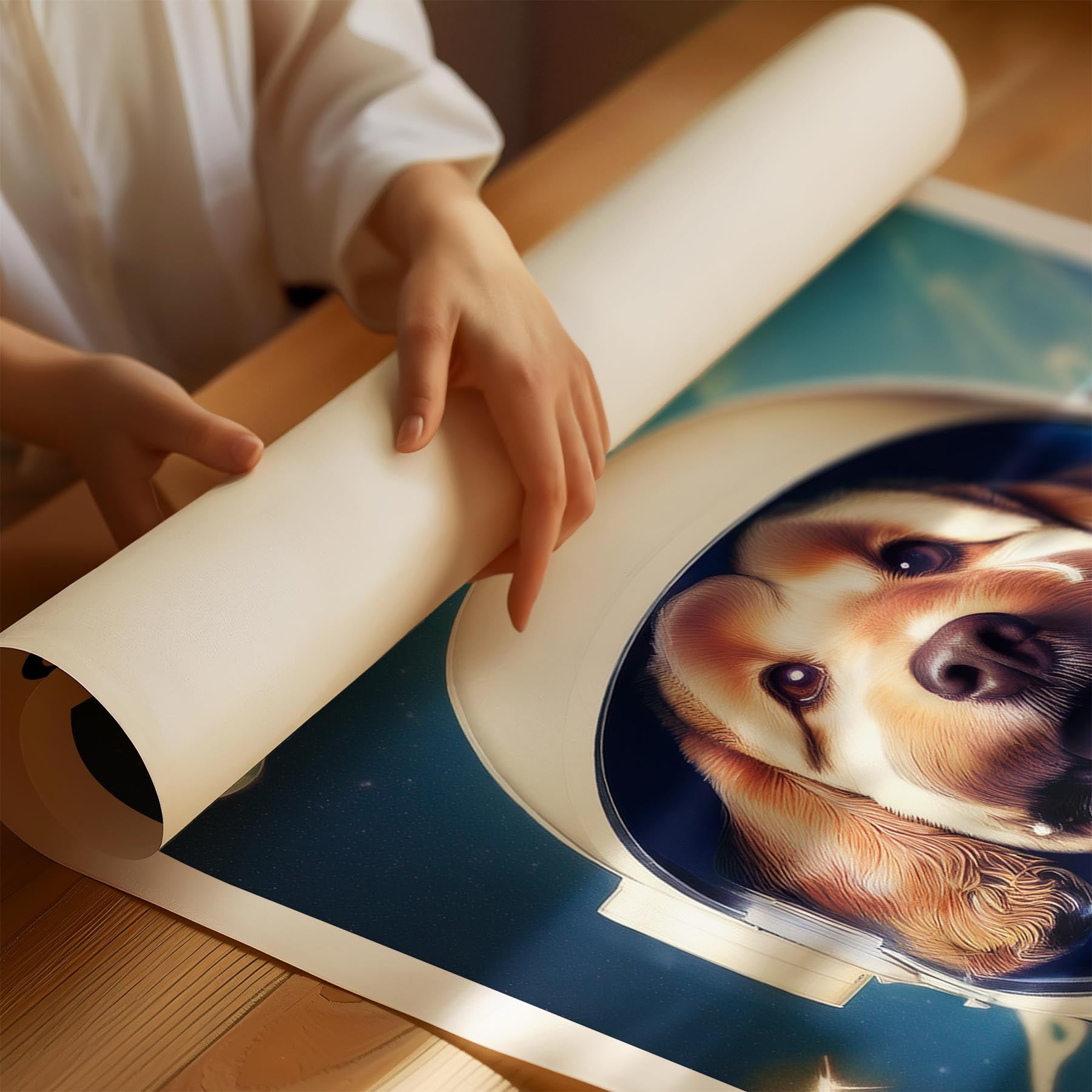 Groodle Astronaut Dog Series with Text Astro Dog image 1