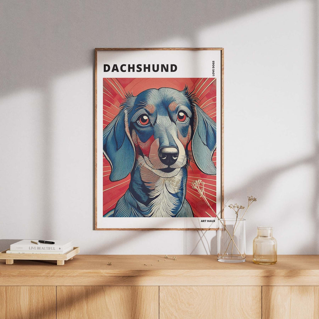 Dachshund Hokusai Japanese Inspired Dog Series with Text image 7