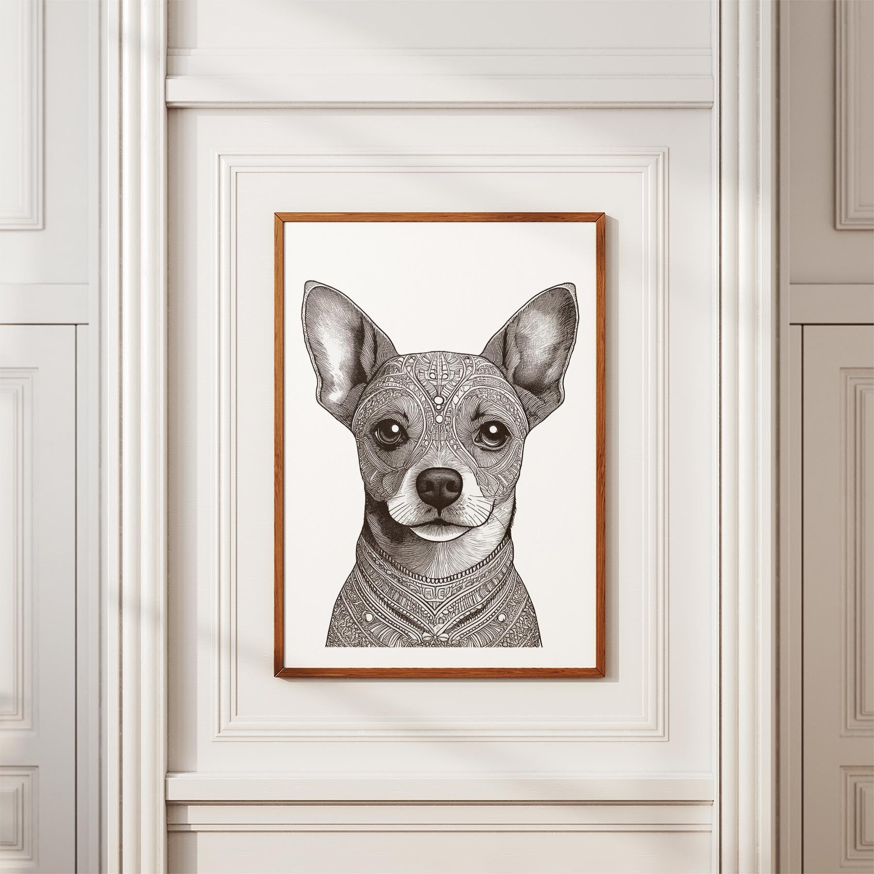 Chihuahua Mandala Black and White Dog Series image 3