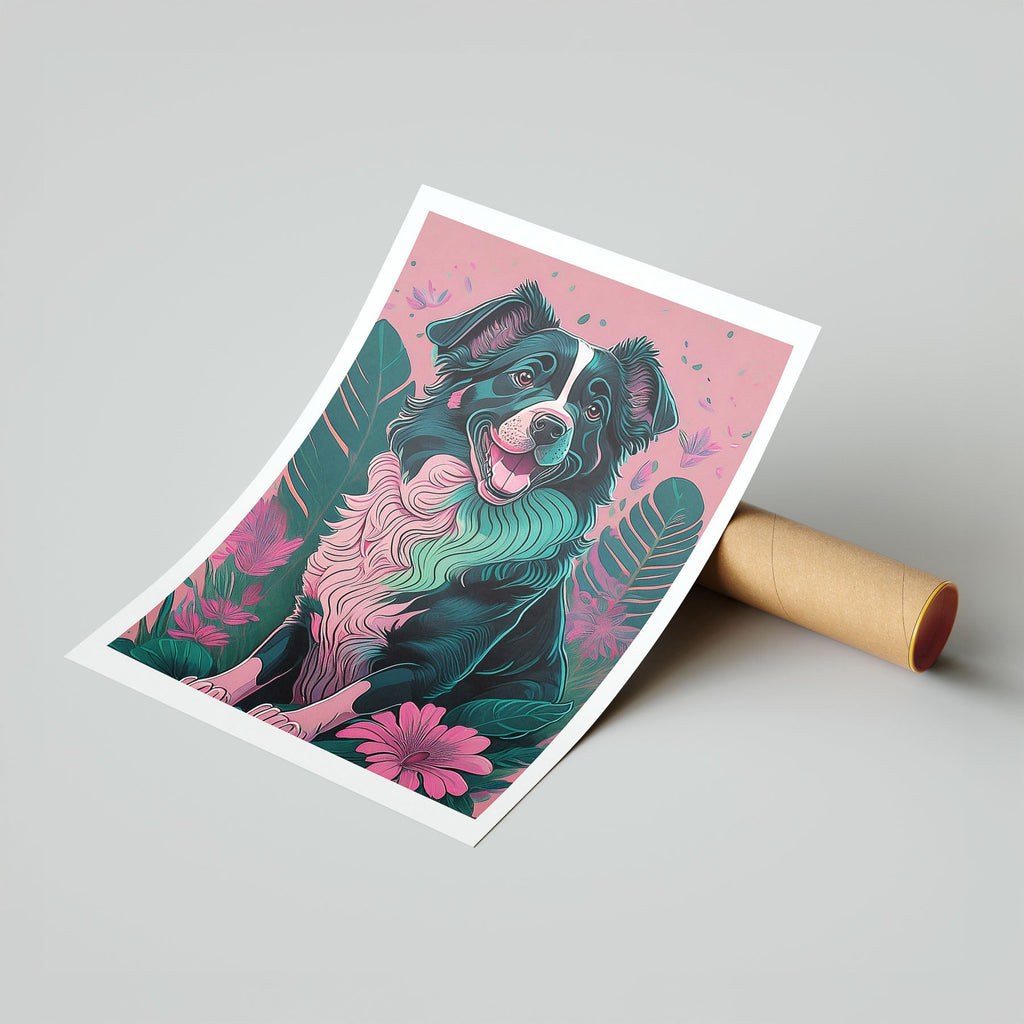 Border Collie Flowery Dog image 7