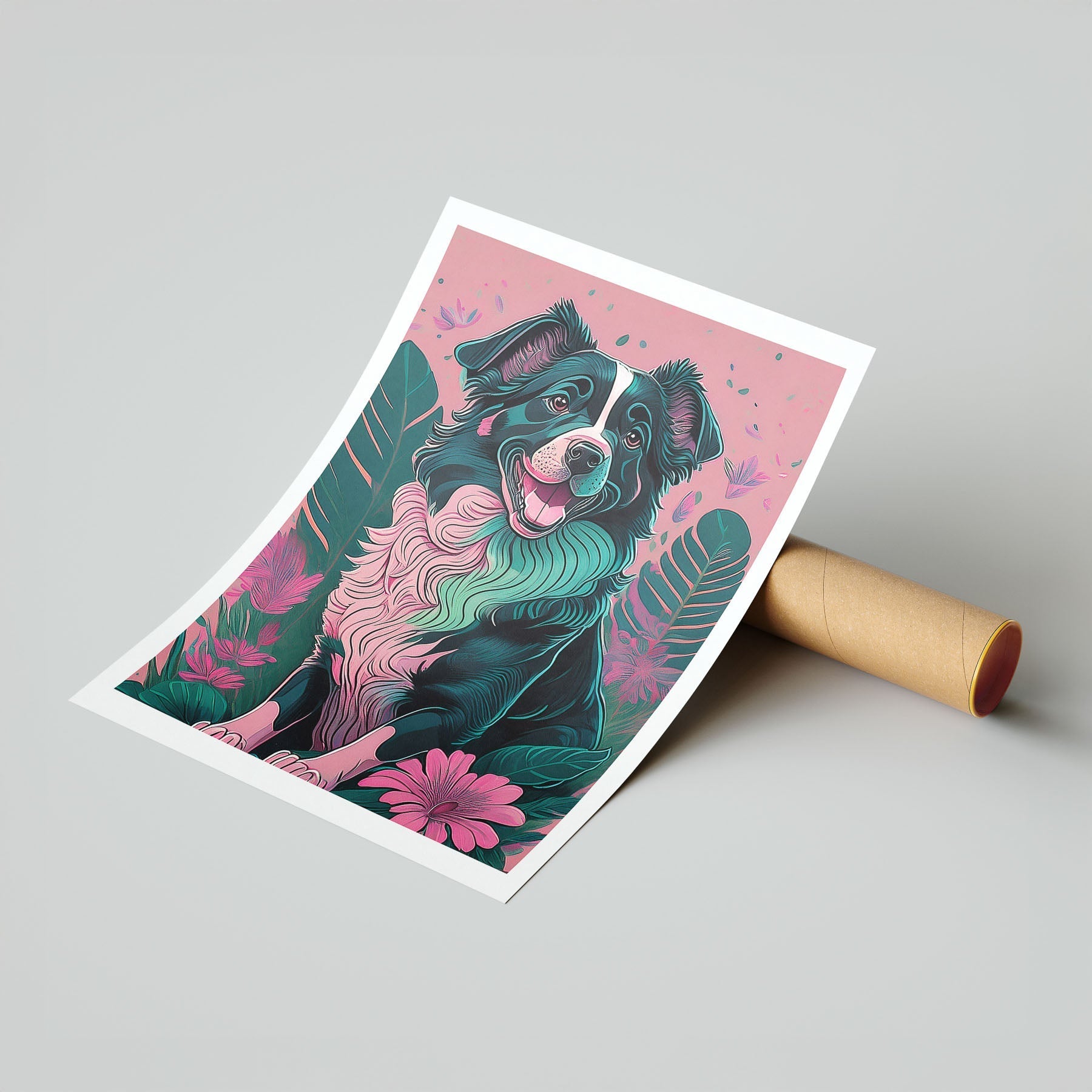 Border Collie Flowery Dog image 7