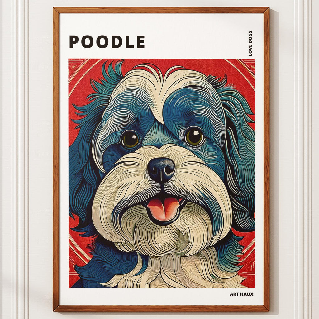 Poodle Hokusai Japanese Inspired Dog Series with Text image 9