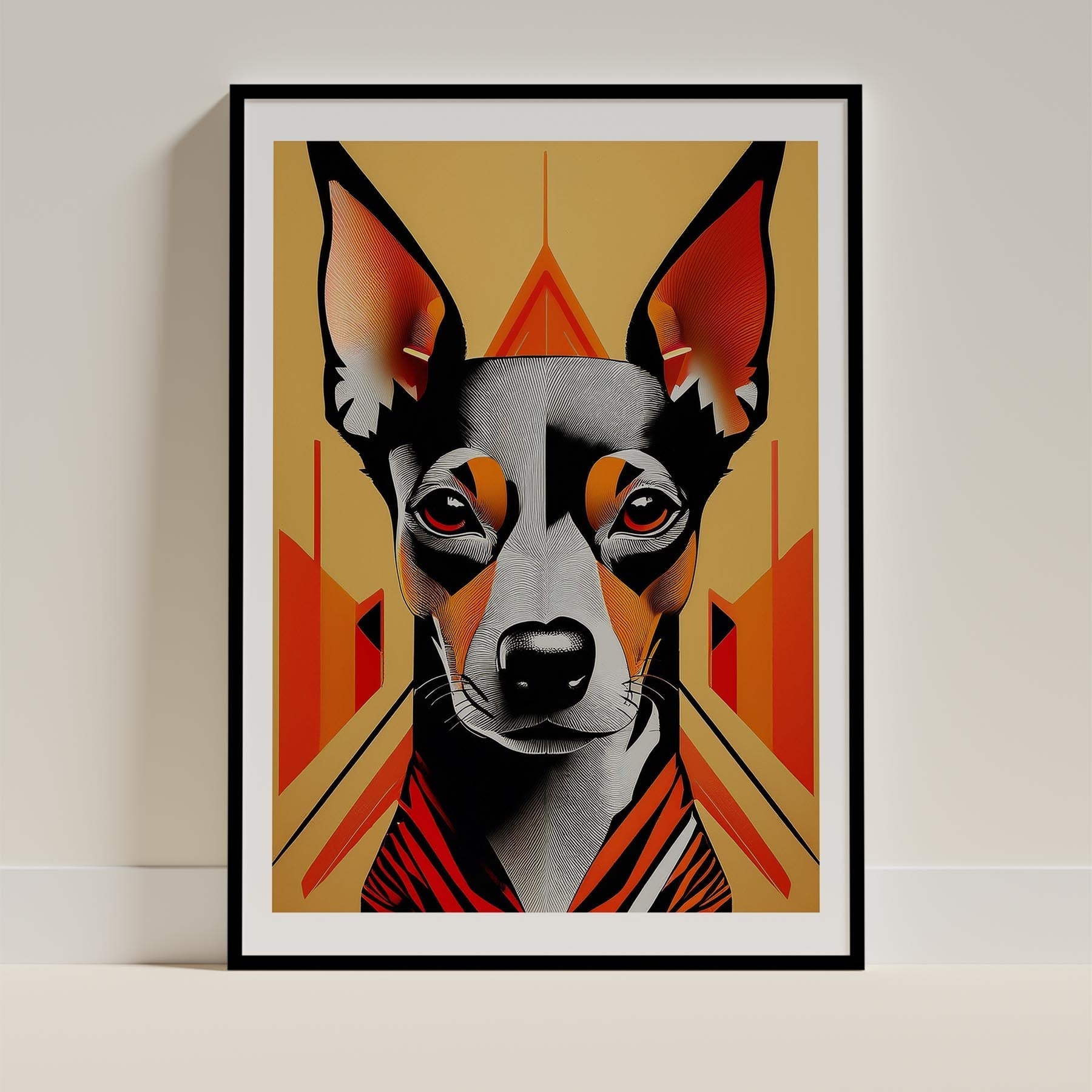 Miniature Pinscher Geometric Orange Series image 0