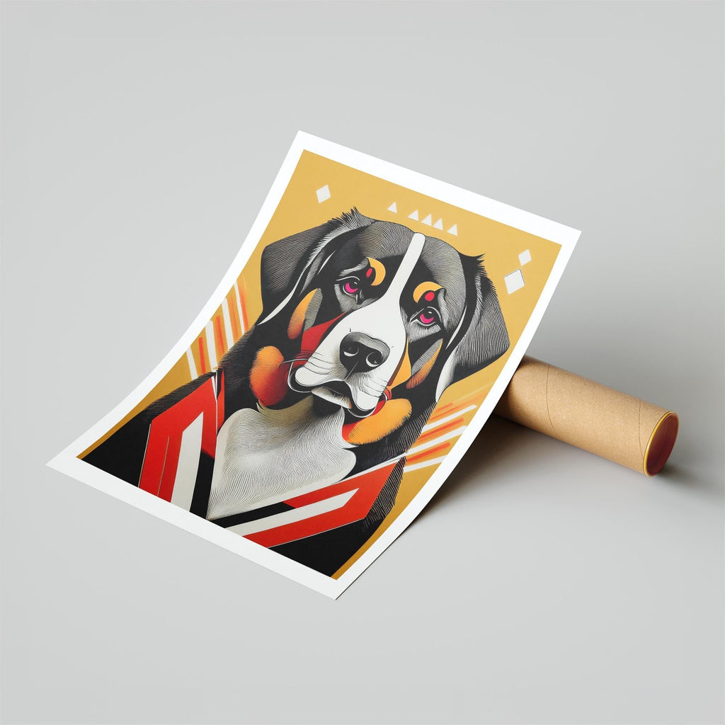 Bernese Mountain Dog Geometric Orange Series image 6