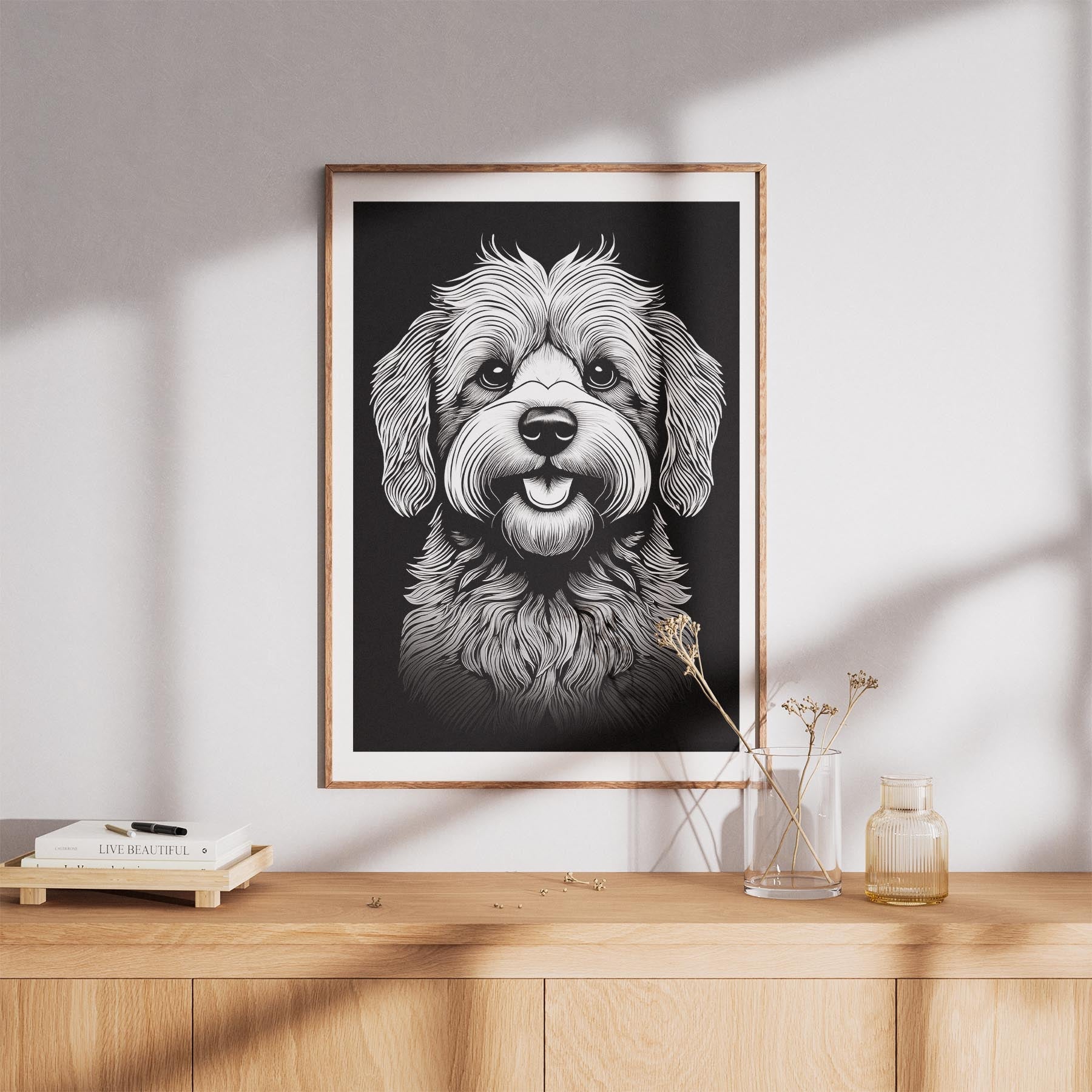 Bichon Frise Line Dog Series in Black and White image 8