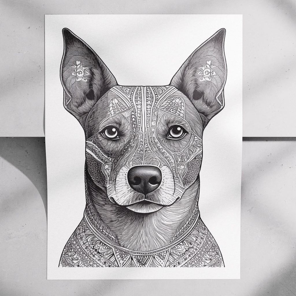 Kelpie Mandala Black and White Dog Series image 7