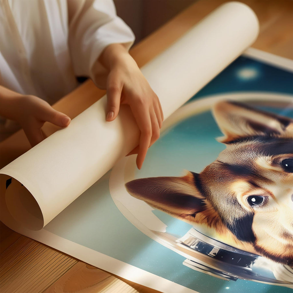 Finnish Lapphund Astronaut Dog Series with Text Astro Dog image 1